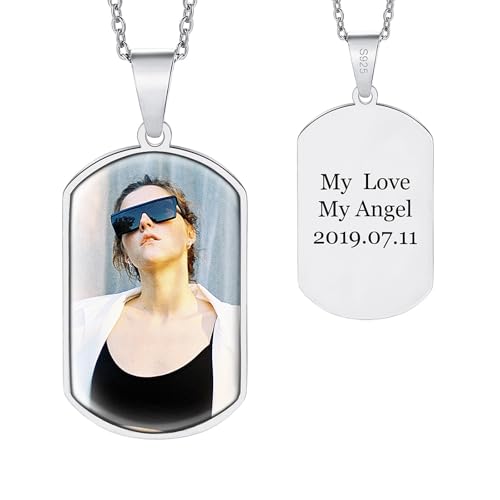 Collier Personnalisé pour Femmes Gravure Image et Texte le Cadeau de Commémoration Idéal