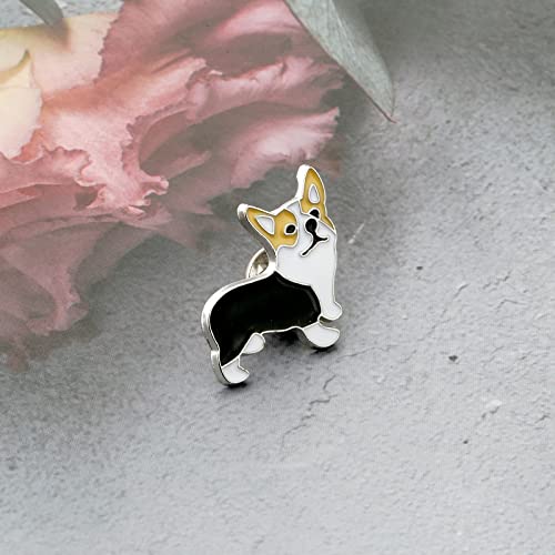 Lucky Corgi Enamel Brooch Dog Enamel Brooches Backpack Lapel Pins Jewelry For Girls (Corgi Pin) #TOP1