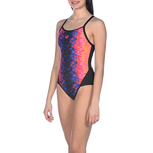 ARENA - Bañador Deportivo para Mujer Triangel Prism, Mujer, Traje de baño de una Sola Pieza, 002249, Color Rosa y Negro, 40