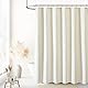 BTTN Duschvorhang Waffel 90x200 cm, Schmaler Anti-Schimmel Schwere Wasserdicht Stoff Textile Duschvorhang mit 6 Haken, Moderner Gewichtete Waschbar Polyester Duschvorhänge für Badezimmer, Beige/Creme