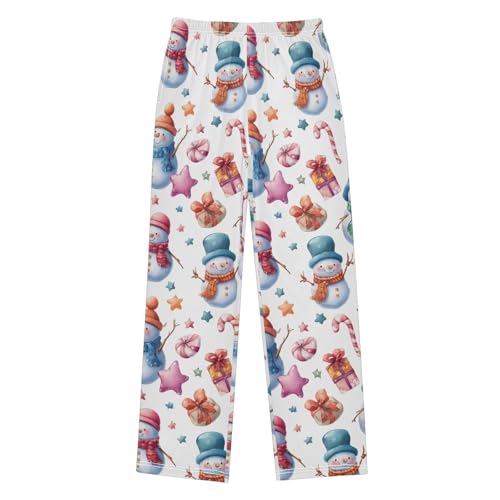 Christmas Pajama Pants Snowman Candy Star Long Sleep Pants Lounge Bottoms