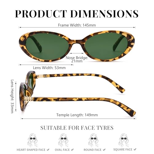 Pro Acme Retro Oval Sunglasses for Women 90s Sunnies Vintage Small Frame Cateye Style Y2K Trendy Shades4