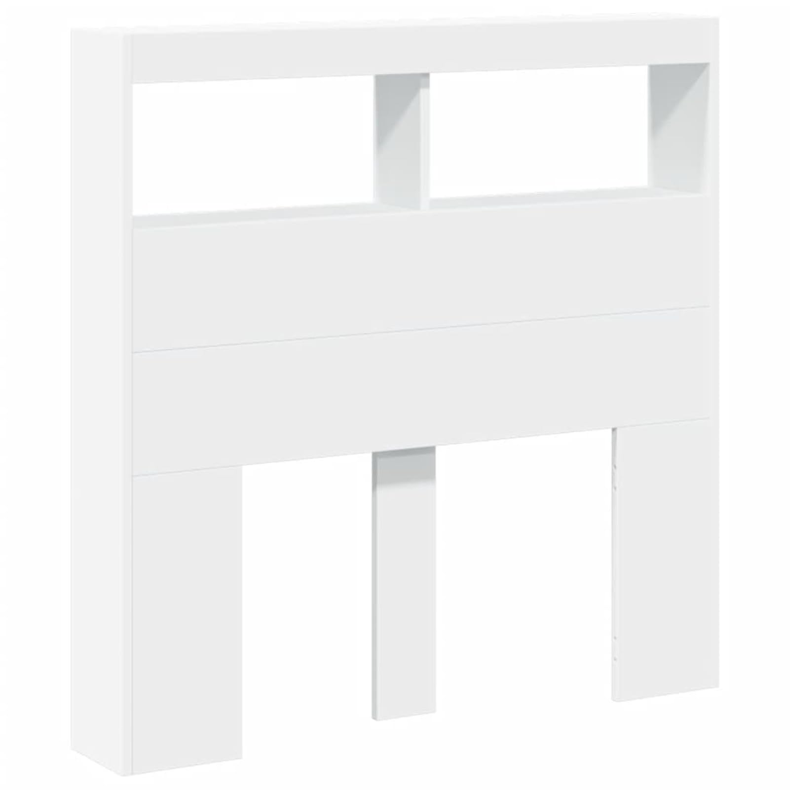 Homgoday Testiera con Contenitore a LED Bianca 100x17x102 cm, Testiere Letto, Testiera del Letto Matrimoniale, Schienale per Letto E Divano