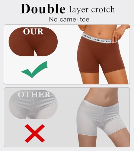 UMMISS Womens Boxer Briefs Underwear Boy Shorts Cotton Underwear Soft Anti Chafing Ladies Panties 4 Pack3