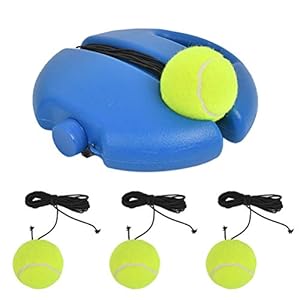 TIMESETL Tennis Trainer Baseboard met 3 Rebound Ball, Solo Tennis Trainer Set Tennis Practice Apparatuur voor zelfstudie…