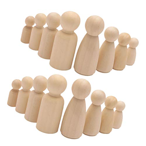 STOBOK 50 Pcs de Madeira Inacabado Peg Boneca Corpos Pessoas Formas para Artes Artesanato Artista De