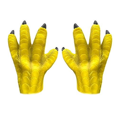 Yellow Eagle Claw Gloves Men Women Cosplay Party Halloween Masquerade Mardi Gras Evil Demon Animal Parrot Bird Eagle Paw Gloves Funny Drama Carnival Costume Accessory Spook House Props Decor