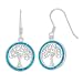 Sterling Silver and Gold Tone Created Opal, MOP or Abalone Tree of Life Circle Earrings