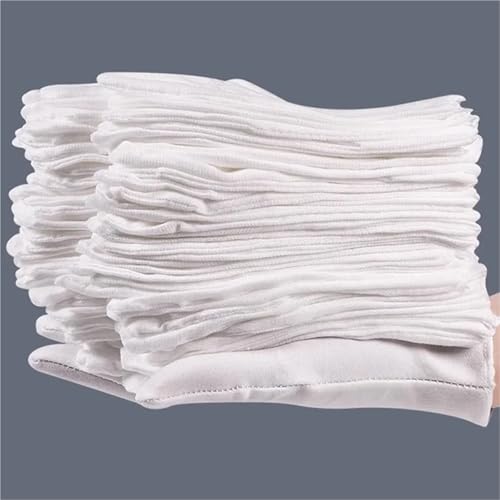 Guantes protectores blancos con tejido transpirable pack de 40 pares para mayor destreza laboral 4