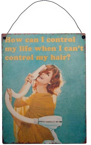 How Can I Control My Life When I Can't Control My Hair? Retro Wall Sign Plaque
