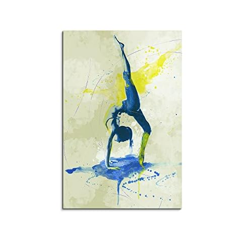 Paul Sinus Art Yoga I 90x60cm SPORTBILDER Splash Art Wandbild Aquarell Art Cover