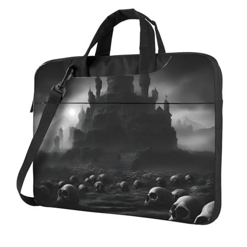 Sac à bandoulière pour ordinateur portable à motif crânes anti-rayures