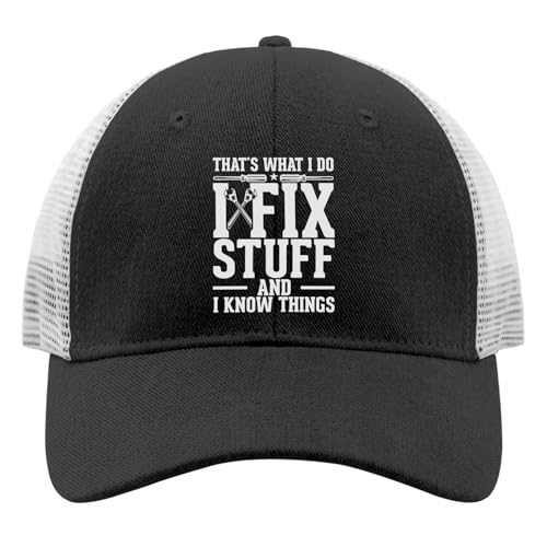 Dad Hat That's What I Do I FIX Stuff and I Know Things Baseball Cap Graphic Hats for Men Hat for