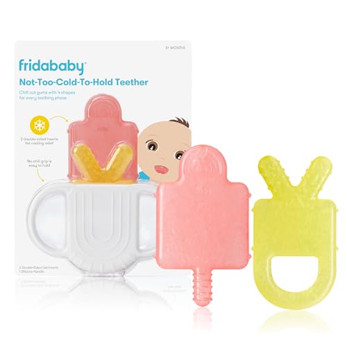 Image of Frida Baby Teething Relief Not-Too-Cold-to-Hold Baby Teether | BPA-Free Silicone Teething Toys