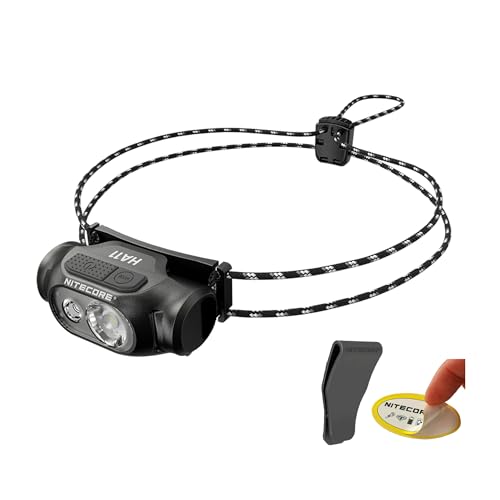 Nitecore HA11 Camping Headlamp, 240 Lumen Ultra Lightweight, use 1xAA Battery with Multi-Purpose Clip (Cord Headband)