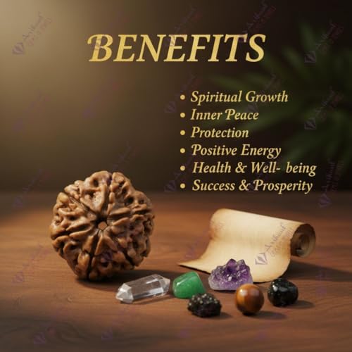 Image of Arihant Gems & Jewels 6 Mukhi Faced Rudraksha | Natural & Certified | Astrological Benefits | Positive Energy | Unisex for Men & Women (Nepali Rudraksha)