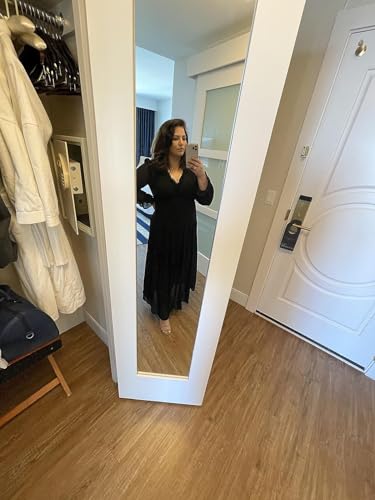 Image of BLENCOT Womens Casual Boho Floral Printed V Neck Long Sleeve Long Maxi Dress Spring Summer Dresses