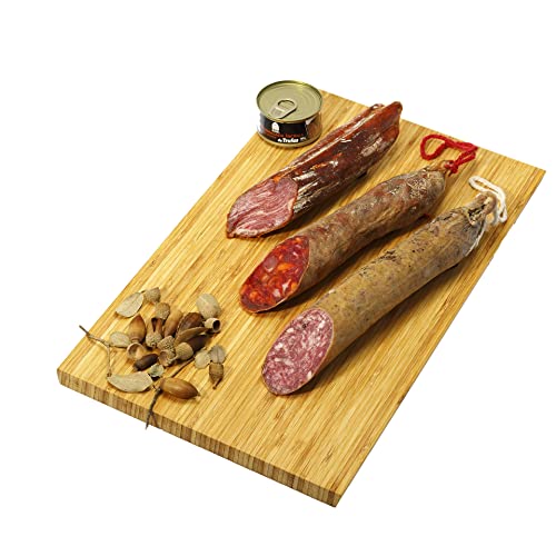 El Arcón del Fraile - Estuche Gourmet Pata Negra con Lomo Ibérico 350g, Chorizo, Salchichón de Bellota 450g y Sobrasada – Jabugo Huelva