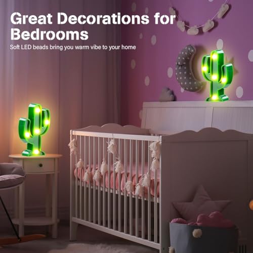Lampe LED cactus décoration chambre et table de nuit - 4