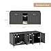 HURRISE Cat Litter Box Enclosure, Large Double Cat Room Design with Scratching Pad and Magnetic Doors, for 2 Cats Furniture Style Wooden Cabinet 140x60x50cm Black