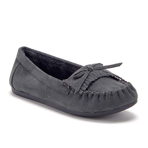 Jazamé Little Girls Tasha Warm Fur Lined Slip On Cozy Moccasins Casual Flats Shoes - Main Image