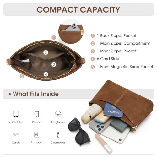 Image of Kattee Leather Crossbody Bag for Women, Small Purse Handbag