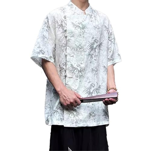 Chemise style chinois pour homme en coupe ample et manches courtes