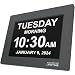 American Lifetime [Newest Version] Day Clock - Extra Large Impaired Vision Digital Clock with Battery Backup & 5 Alarm Options (Grey Marble)