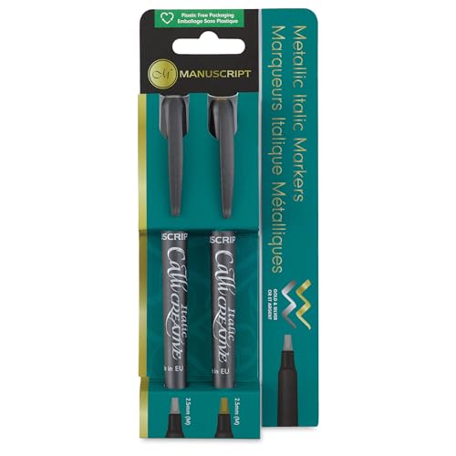 Manuscript CalliCreative Italic Marker- Gold and Silver, Pkg of 2