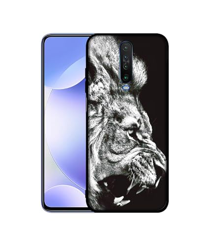 Image of Angry Lion Design Premium 2D Printed Metal Back Case Cover for Mi Redmi K30 4G / Poco X2 4G