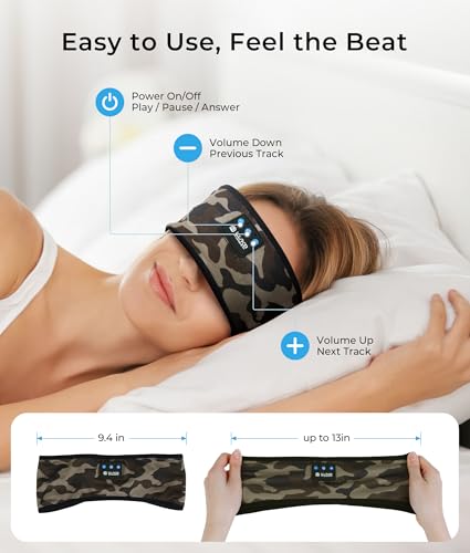 Image of LOVE EYE Sleep Sport Headphones Wireless Bluetooth 5.4 Headband Headphone