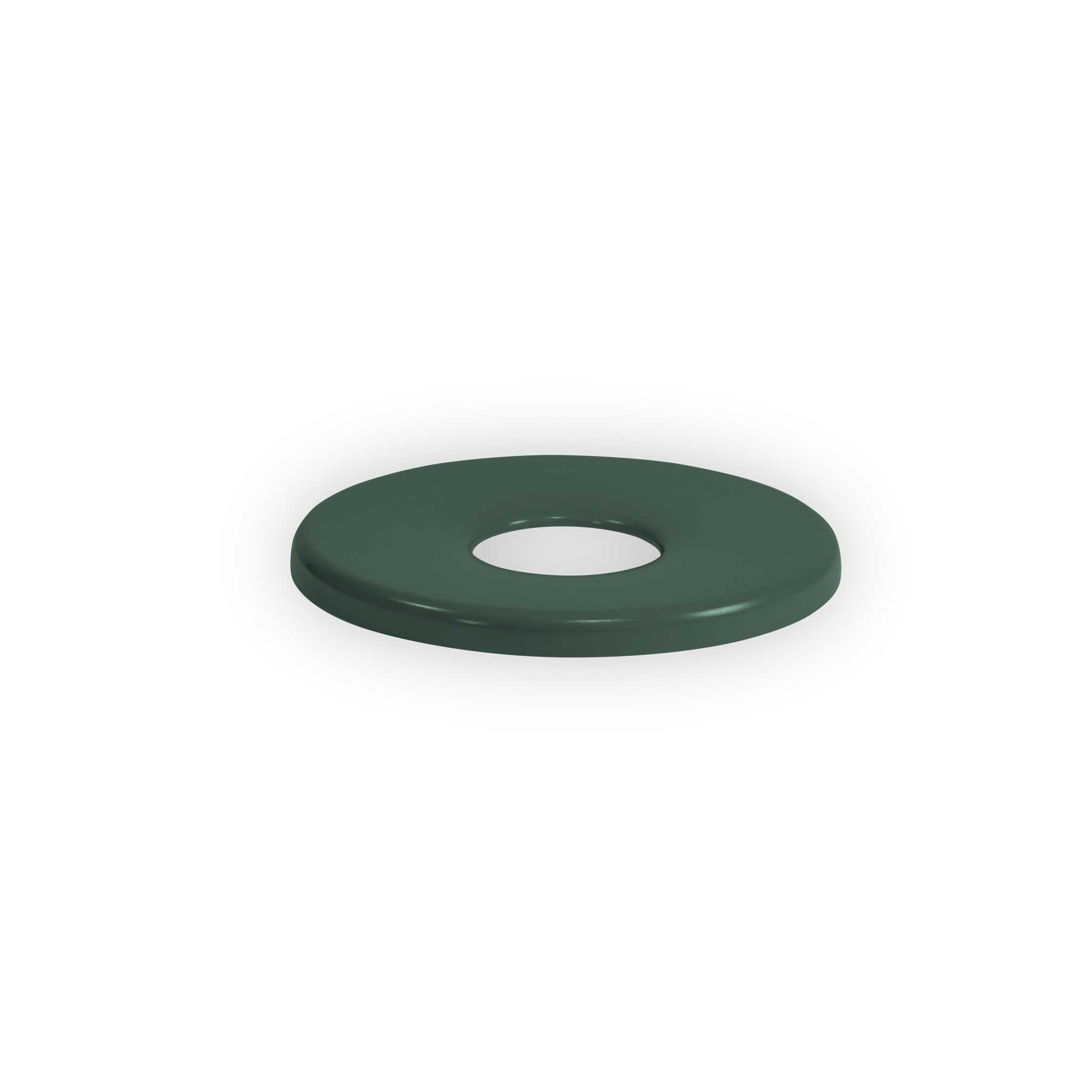 Wabash Valley Flat Top Trash Receptacle Lid, Green, Steel, Secure Fit, Round, 1-Piece, Not Dishwasher Safe