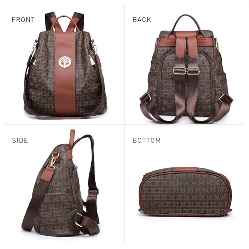 Image of Women Fashion Backpack Purse Multi Pockets Anti-Theft Rucksack Travel Shoulder Bag Handbag