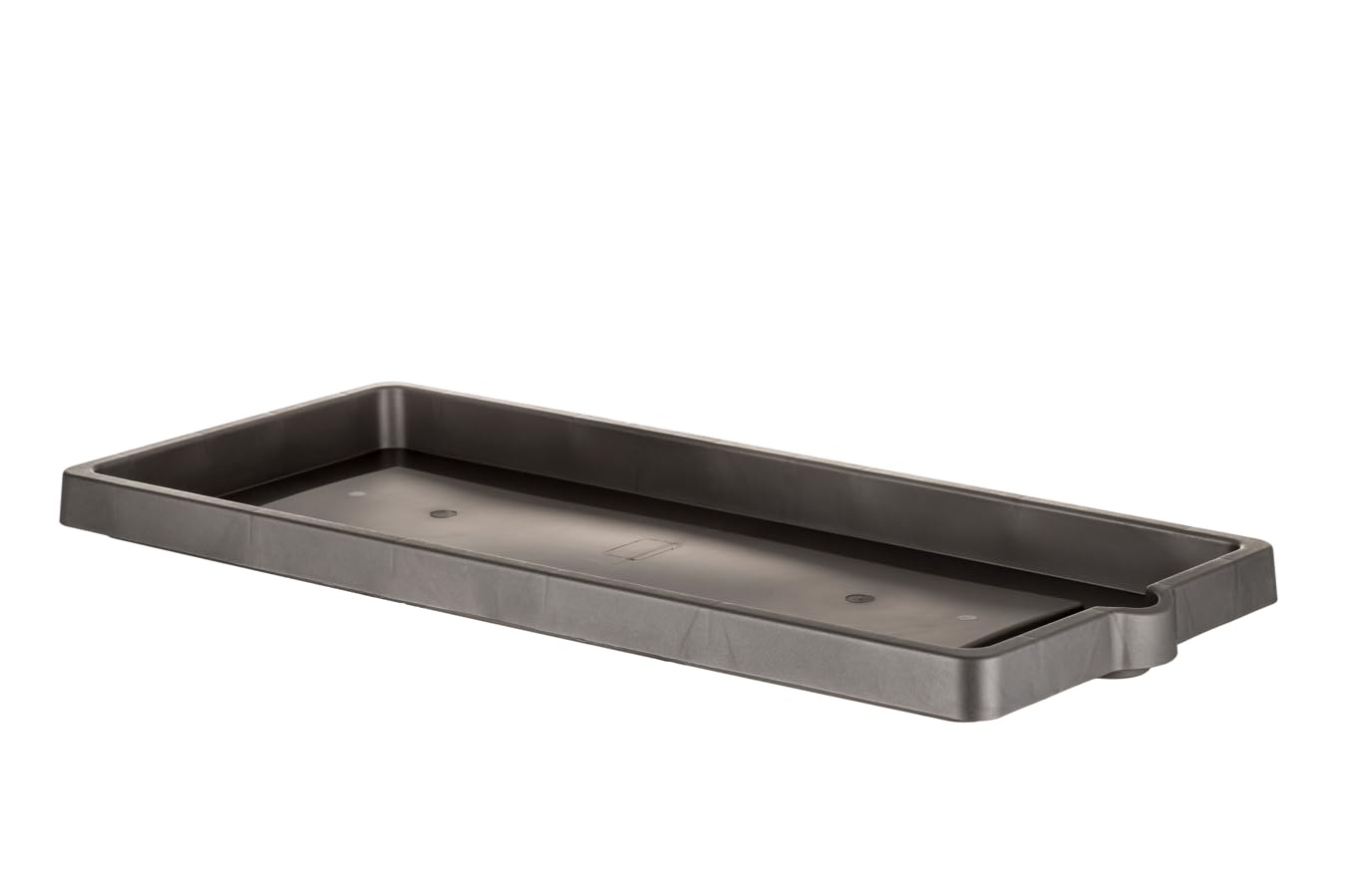 Soucoupe Jardinière Rectangle "legno" En Plastique - Gris Anthracite - Taille L - L 100 X L 36 X H 5,5 Cm