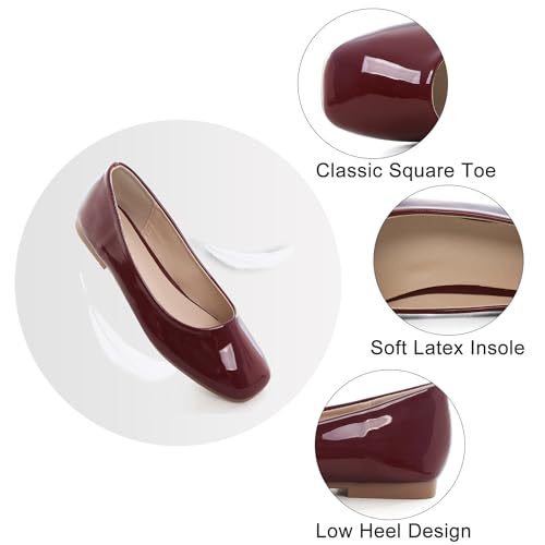 Image of Dear Time Women's Casual Foldable Ballet Flats Square Toe Ballerina Flats Shoes Comfortable
