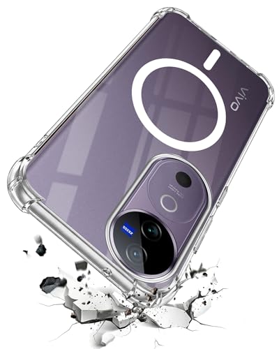 Image of Jkobi Shockproof Crystal-Clear Back Cover for Vivo V40 | Vivo V40 Pro 5G (Magsafe Wireless Support | Drop & Camera Protection | Hard Polycarbonate)