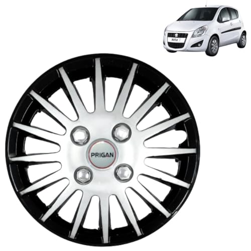 Image of PRIGAN Ritz Black Silver Wheel Cover 14 inch, for Ritz (Set of 4 Pcs) (Press Fitting) Model- Camry DC 14