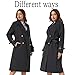 UTOKOTO Women's Double Breasted Long Trench Coat Windproof Classic Lapel | Side Pocket Plus Size Thin Coat With Belt.