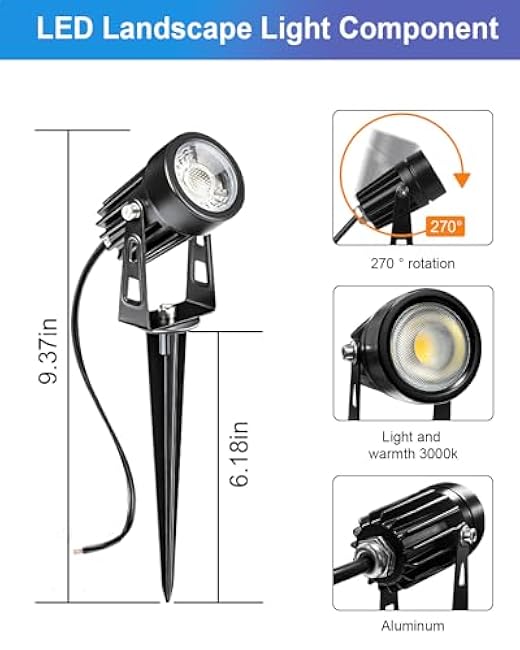 8-Pack Smart Low Voltage Landscape Lighting Kit ¨C with Wi-Fi 72W Transformer, 3 W Landscape Lights Spotlights with 65 FT Wire, App Control, 3000 K 12-24V, IP65 Outdoor Pathway Uplights