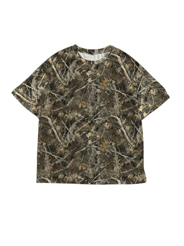 Milumia Girl's Camo Graphic Jersey Short Sleeve T Shirt Crew Neck Casual Tee Tops