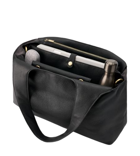 Bolso Tote Multifunción en Cuero Italiano Negro miniatura 5