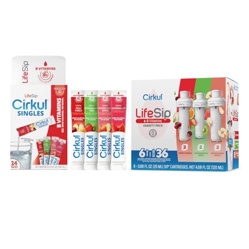 Cirkul LifeSip (Cartridges and Singles) Variety Pack. No Sugar, Zero Calories, No Artificial Colors