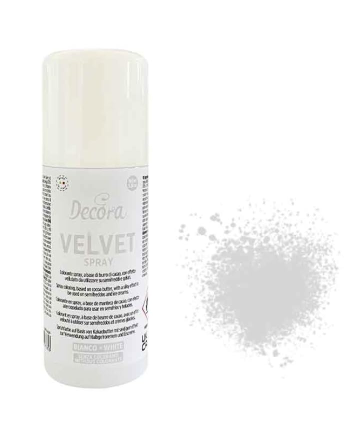 Colorante Alimentare Spray Effetto Vellutato BIANCO Metallizzato 100 ml
