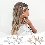 2pcs Star Hair Clips Metal Hair Clips Rhinestone Hair Clips Hollow Geometric Hair Clips Perfect for