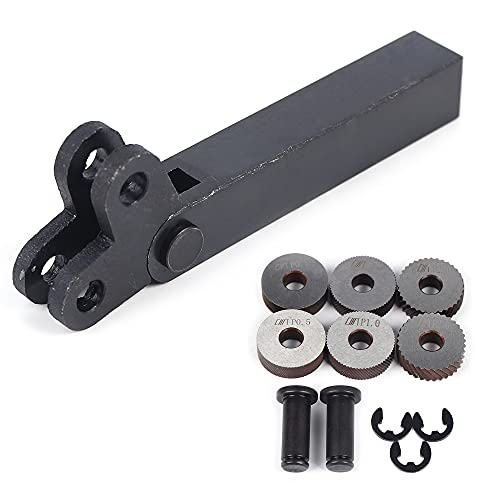 Knurling Tool Diagonal Dual Wheel Linear Knurl Set for Metal Lathe Turning Steel