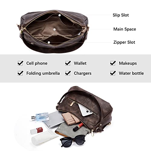 BOSTANTEN Purses for Women Leather Shoulder Bags Designer Handbags Ladies Hobo Bag - Image 4