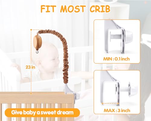 image for JILPAK Crib Mobile Arm with Music Box - Imitation Wood - 23 Inch Mobil
