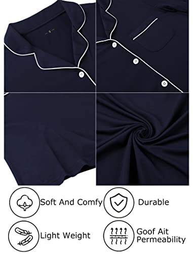 Image of Leikar Nightgowns for Women Button Up Labor Delivery Gown Sleep Shirts