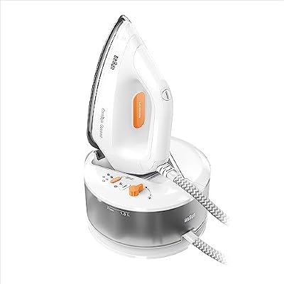 Braun CareStyle Compact Steam Generator, Plancha de Vapor con Suela FreeGlide 3D, Presión de 5,5 bar, Gran Depósito de Agua de 1,5 l, Función Eco, IS 2132 WH, Blanco Amarillo