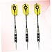 OSOLADY 3pcs -Resistant Pin-Type Flights for Sports Events Needle Tipped Yellow for Practice for Beginners and Amateurs